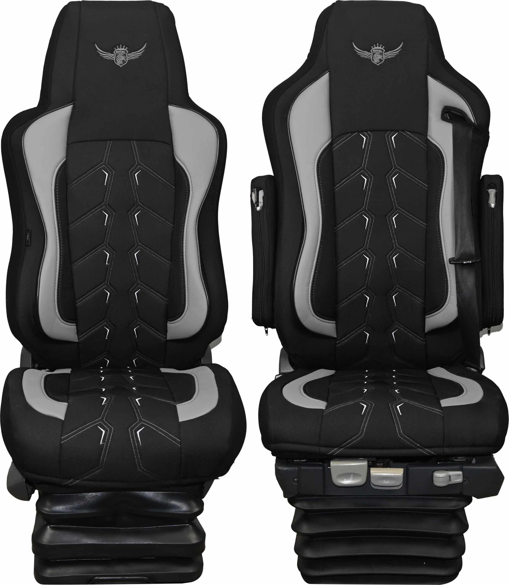 Pokrowce na fotele ROYAL Classic MAN TGX, TGA, TGS, TGM 1 pas SZARY SABA
