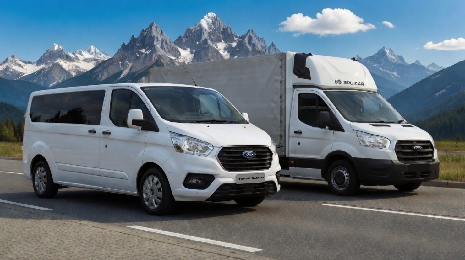 Pokrowce na siedzenia do Ford Transit, Ford Transit Custom – wysokiej jakości pokrowce samochodowe dedykowane do aut dostawczych i busów. Oferujemy pokrowce szyte na miarę z ekoskóry, weluru, alcantary oraz materiałów wodoodpornych, które doskonale chronią oryginalną tapicerkę przed zabrudzeniami, plamami, kurzem, zużyciem i codzienną intensywną eksploatacją. Pokrowce do Ford Transit Mk8 (2014-2026), Transit Mk7 (2006-2014), Transit Custom oraz Transit Connect na układy foteli 1+1, 1+2, 2+1, kanapę 3-osobow