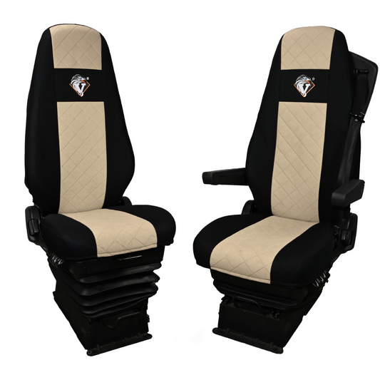 Pokrowce na fotele VOLVO FH4, FH, FH16, FMX, FM od 2013, FH5 od 2021, AERO od 2024 - 1 pas BEŻ SABA
