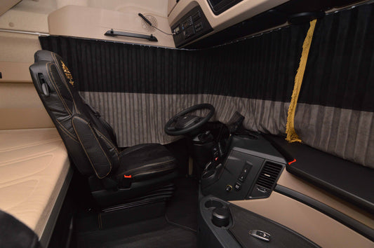 Obicia podstaw foteli/cokoły PRESTIGE-LINE MERCEDES ACTROS MP4 od 2011, MP5 od 2019 fotel pasażera nieamortyzowany CZARNY SABA