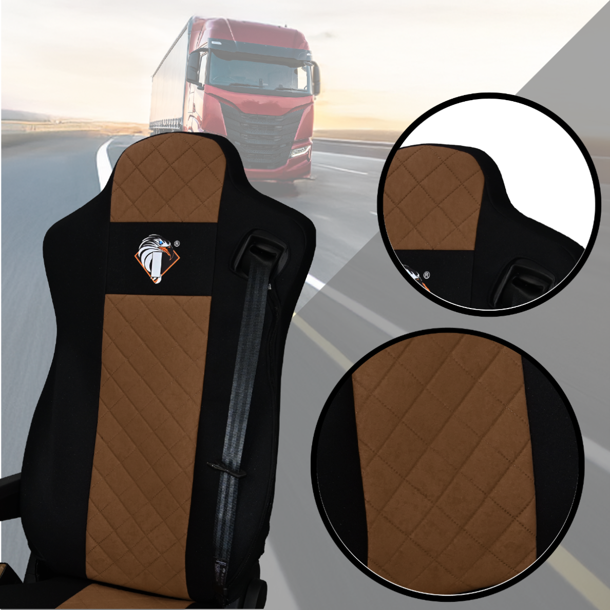 Pokrowce na fotele IVECO S-WAY od 2019 BRĄZ SABA