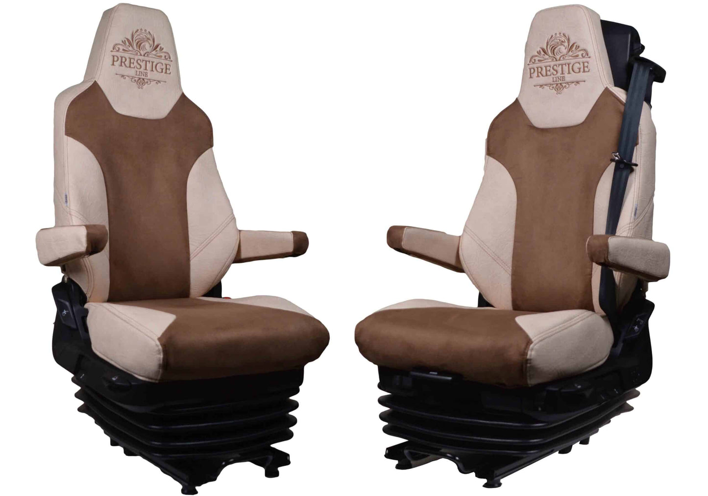 Pokrowce na fotele PRESTIGE-LINE MAN TGX, TGM, TGL, TGS od 2020 fotele lotnicze, 1 pas BEŻ SABA