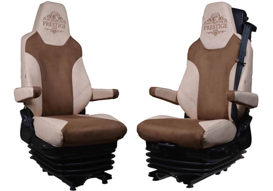 Pokrowce na fotele PRESTIGE-LINE MAN TGX, TGM, TGL, TGS od 2020 fotele lotnicze, 1 pas BEŻ SABA
