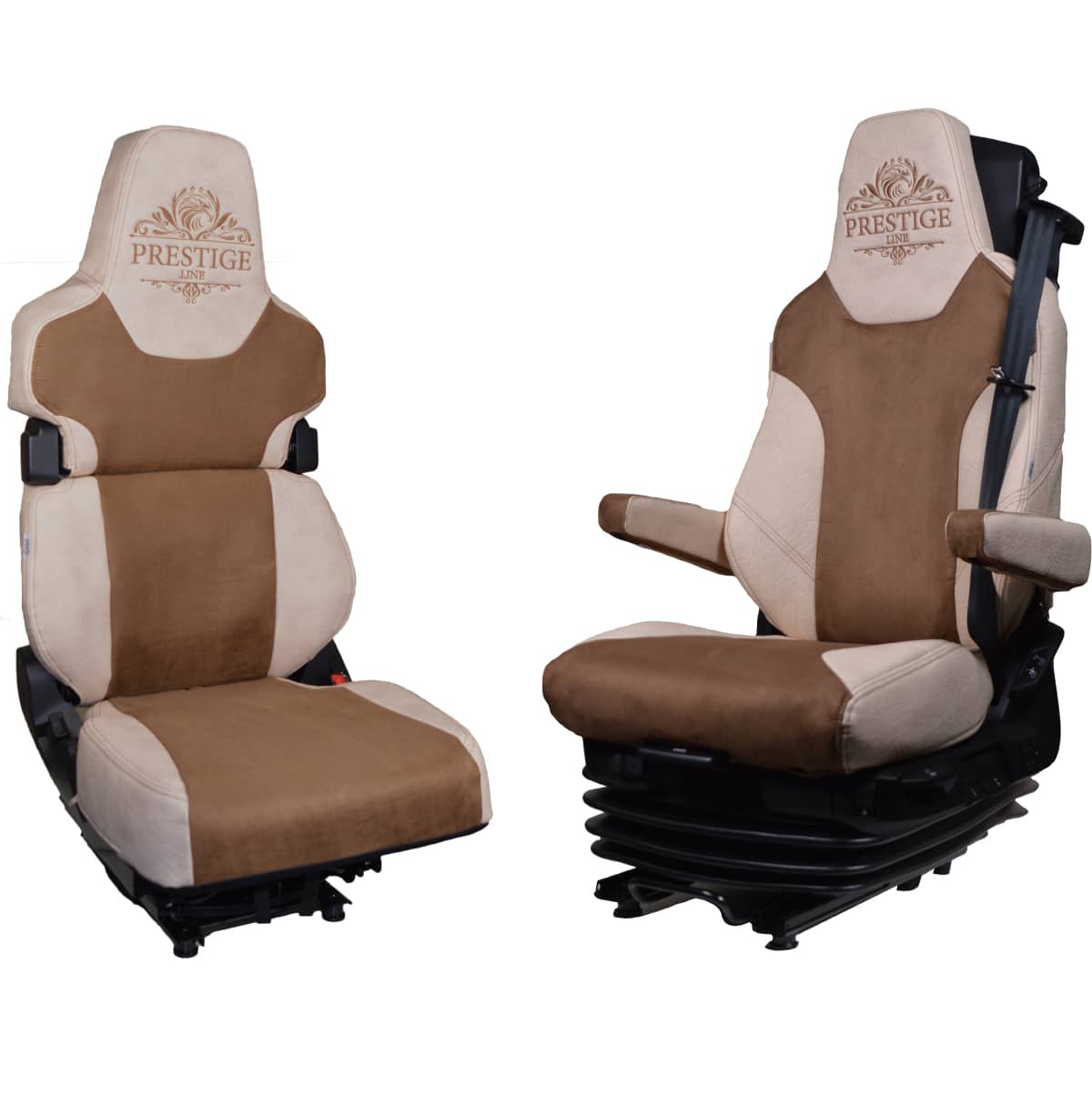 Pokrowce na fotele PRESTIGE-LINE MAN TGX, TGM, TGL, TGS od 2020 1 pas, fotel pasażera łamany BEŻ SABA