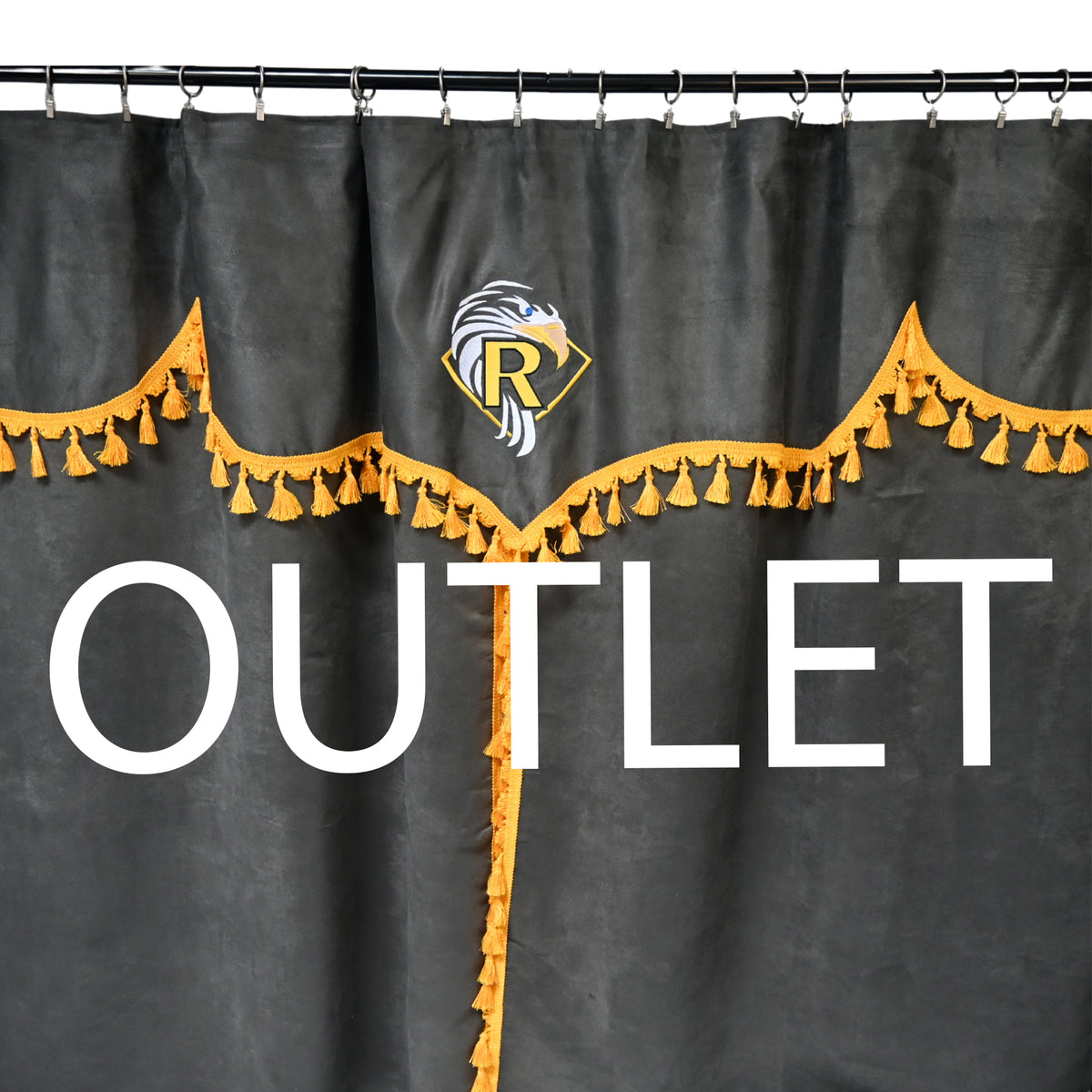 Zasłony do RENAULT (okna przednie + sypialnia) ) STANDARD RENAULT KOMPLET szaro żółte OUTLET SABA