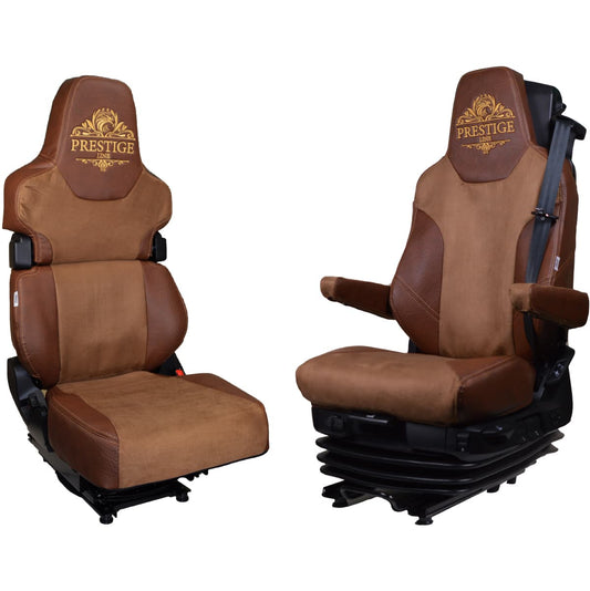 Pokrowce na fotele PRESTIGE-LINE MAN TGX, TGM, TGL, TGS od 2020 1 pas, fotel pasażera łamany BRĄZ SABA