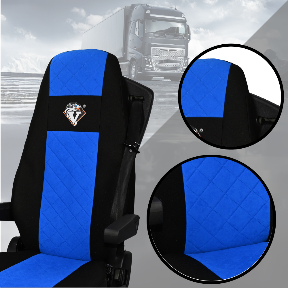 Pokrowce na fotele VOLVO FH 4, FH5 od 2021, AERO od 2024 UNIVERSAL NIEBIESKI SABA