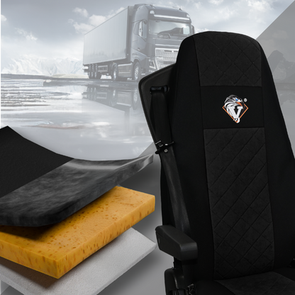 Pokrowce na fotele VOLVO FH 4, FH5 od 2021, AERO od 2024 UNIVERSAL CZARNY SABA