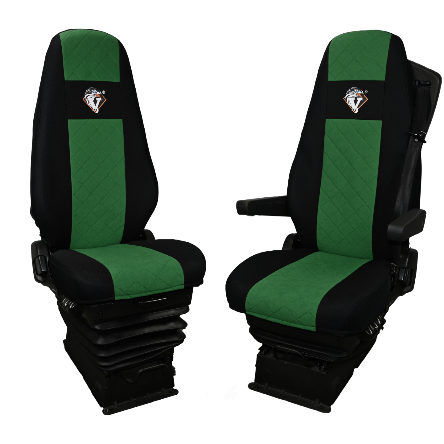 Pokrowce na fotele VOLVO FH4, FH, FH16, FMX, FM od 2013, FH5 od 2021, AERO od 2024 - 1 pas ZIELONY SABA
