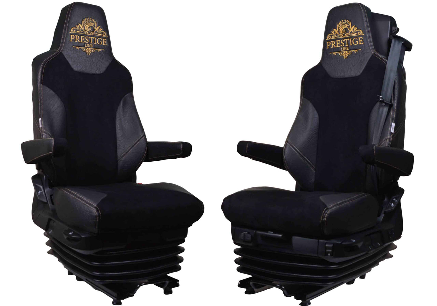 Pokrowce na fotele PRESTIGE-LINE MAN TGX, TGM, TGL, TGS od 2020 fotele lotnicze, 1 pas CZARNY SABA