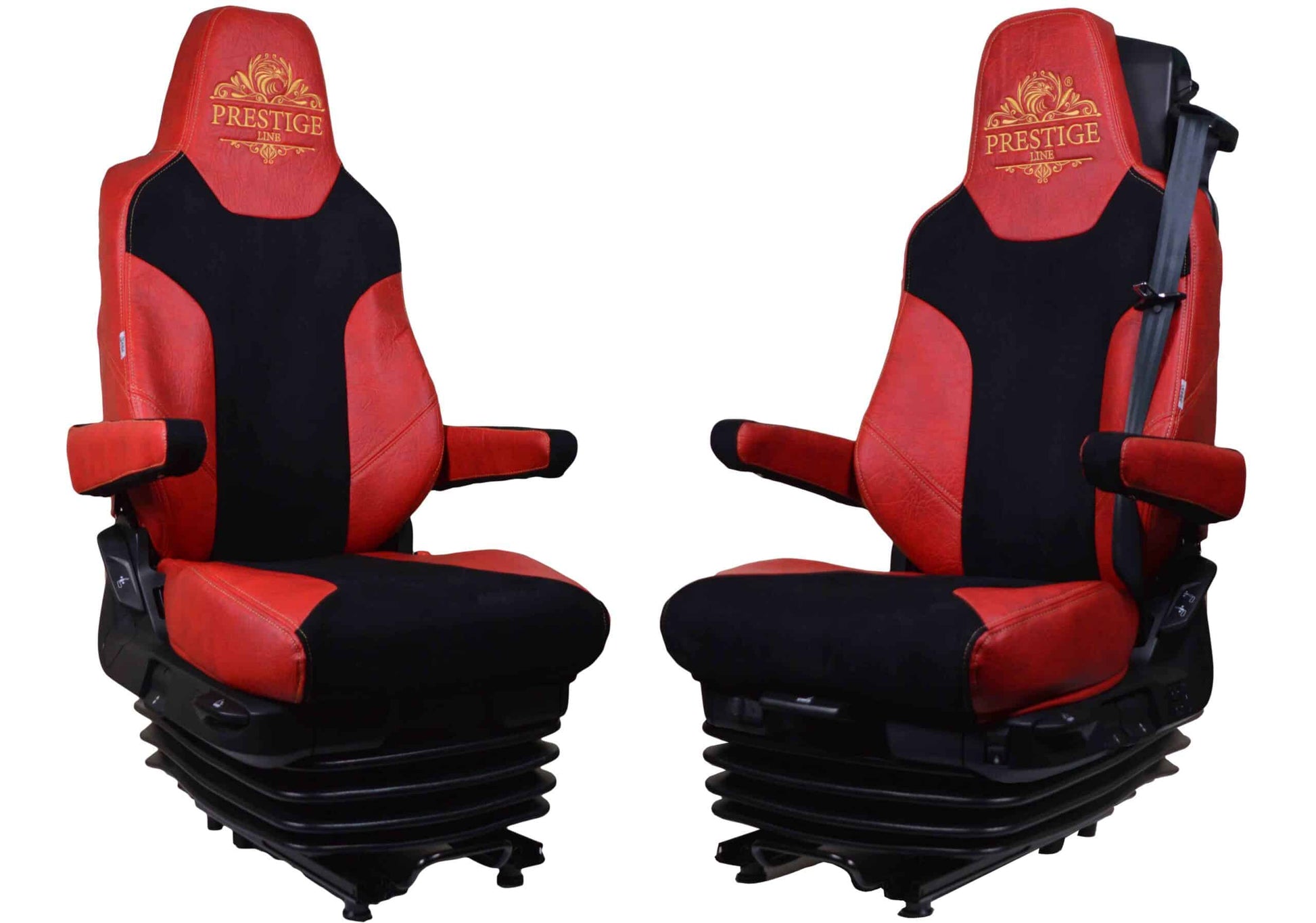 Pokrowce na fotele PRESTIGE-LINE MAN TGX, TGM, TGL, TGS od 2020 fotele lotnicze, 1 pas CZERWONY SABA