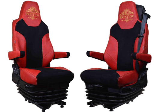 Pokrowce na fotele PRESTIGE-LINE MAN TGX, TGM, TGL, TGS od 2020 fotele lotnicze, 1 pas CZERWONY SABA