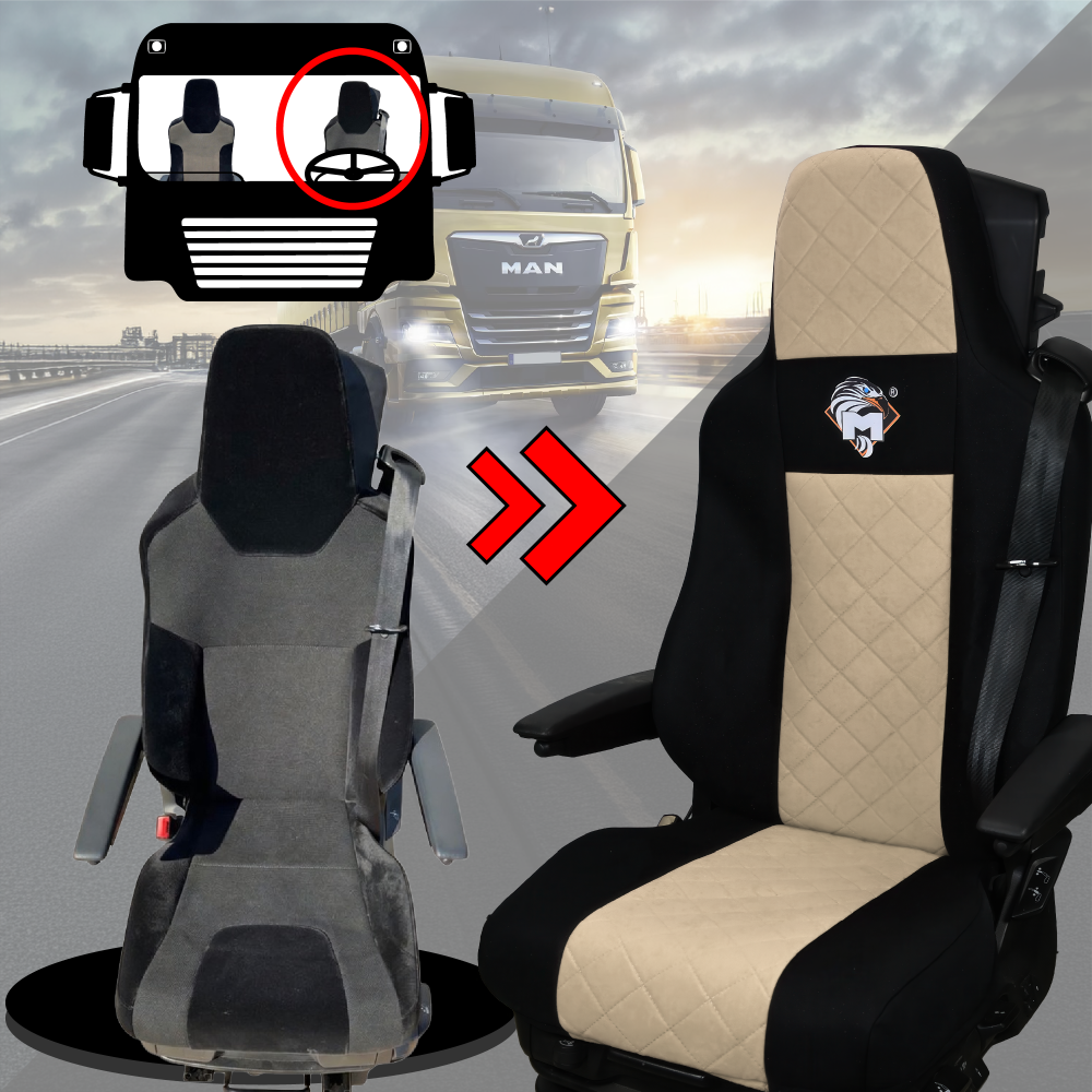 Pokrowce na fotele MAN TGX, TGM, TGL, TGS od 2020 1 pas BEŻ SABA