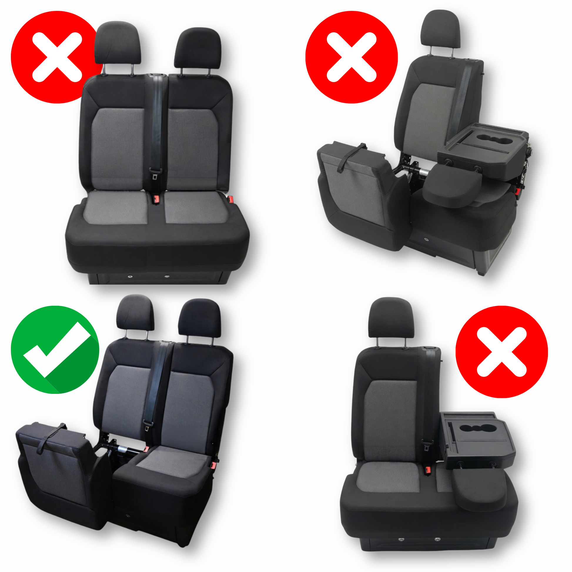 Pokrowce na fotele samochodowe TORNADO Volkswagen Crafter 2, Man TGE 1+2 Czarno - Czerwony SABA