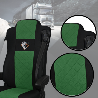 Pokrowce na fotele MERCEDES ACTROS MP4, AROX od 2011, MP5 od 2019 pasażer nieamortyzowany ZIELONY SABA