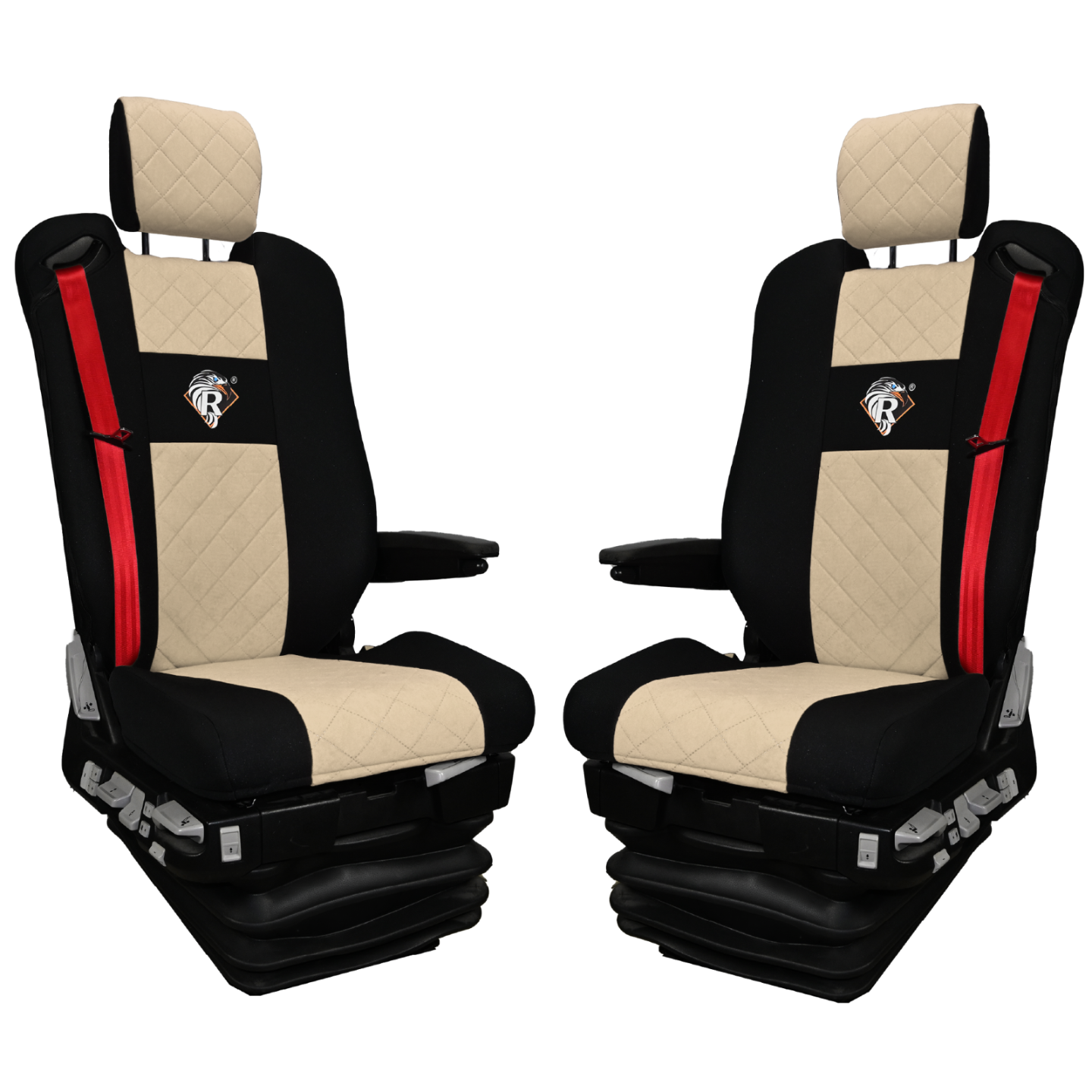 Pokrowce na fotele Renault Gama T od 2014 z zagłówkami regulowanymi 2 pasy BEŻ SABA