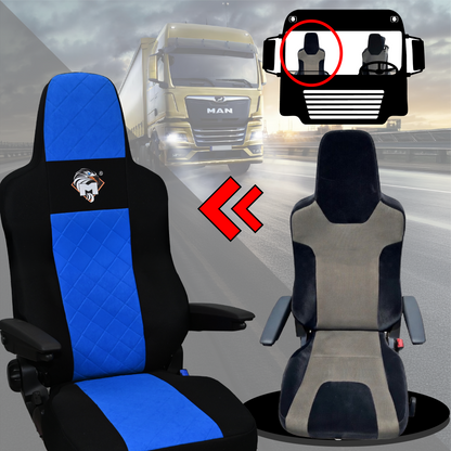 Pokrowce na fotele MAN TGX, TGM, TGL, TGS od 2020 1 pas NIEBIESKI SABA
