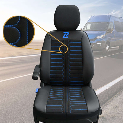 Pokrowce na fotele TORNADO Iveco Daily od 2014 1+2 - Czarno niebieski 