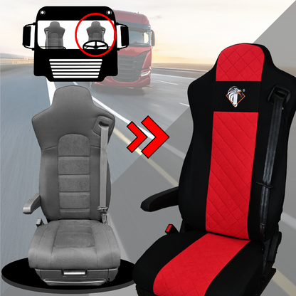 Pokrowce na fotele IVECO S-WAY od 2019 CZERWONY SABA
