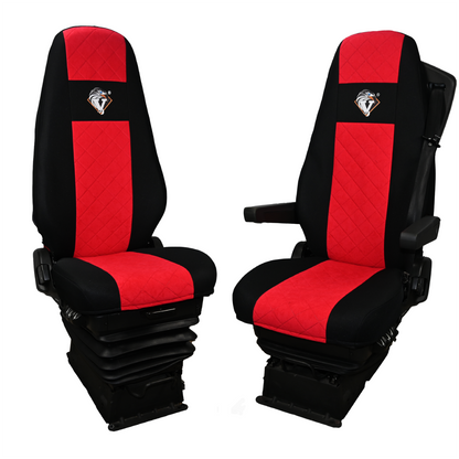 Pokrowce na fotele VOLVO FH4, FH, FH16, FMX, FM od 2013, FH5 od 2021, AERO od 2024 - 1 pas CZERWONY SABA