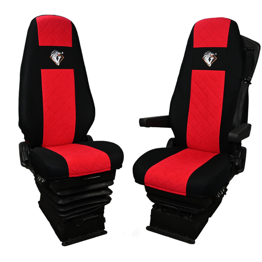 Pokrowce na fotele VOLVO FH4, FH, FH16, FMX, FM od 2013, FH5 od 2021, AERO od 2024 - 1 pas CZERWONY SABA