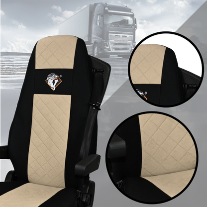 Pokrowce na fotele VOLVO FH 4, FH5 od 2021, AERO od 2024 UNIVERSAL  BEŻ SABA