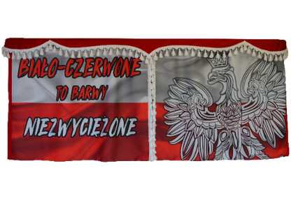 Zasłony z nadrukiem do samochodów ciężarowych - ZS-002 - BIAŁO-CZERWONE TO BARWY NIEZWYCIĘŻONE OUTLET SABA