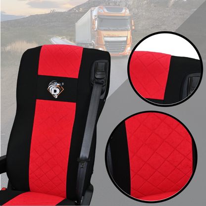 Pokrowce na fotele DAF 105 XF od 2012, 106 XF od 2013, XG, XG+ od 2022 2 pasy CZERWONY SABA