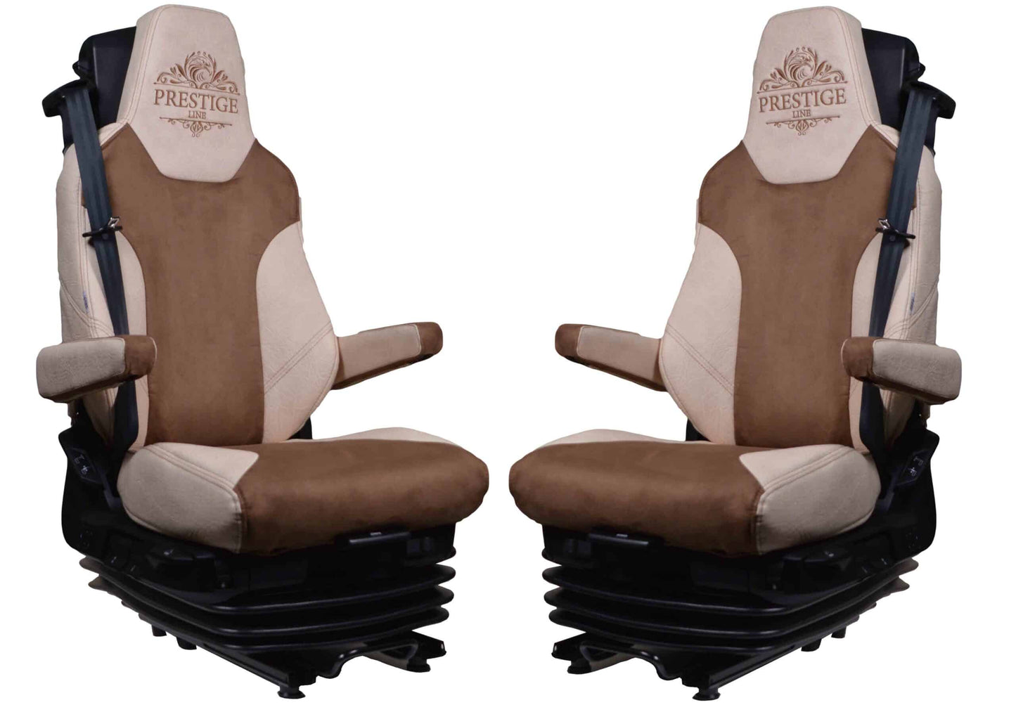 Pokrowce na fotele PRESTIGE-LINE MAN TGX, TGM, TGL, TGS od 2020 fotele lotnicze, 2 pasy BEŻ SABA