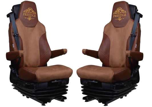 Pokrowce na fotele PRESTIGE-LINE MAN TGX, TGM, TGL, TGS od 2020 fotele lotnicze, 2 pasy BRĄZ SABA