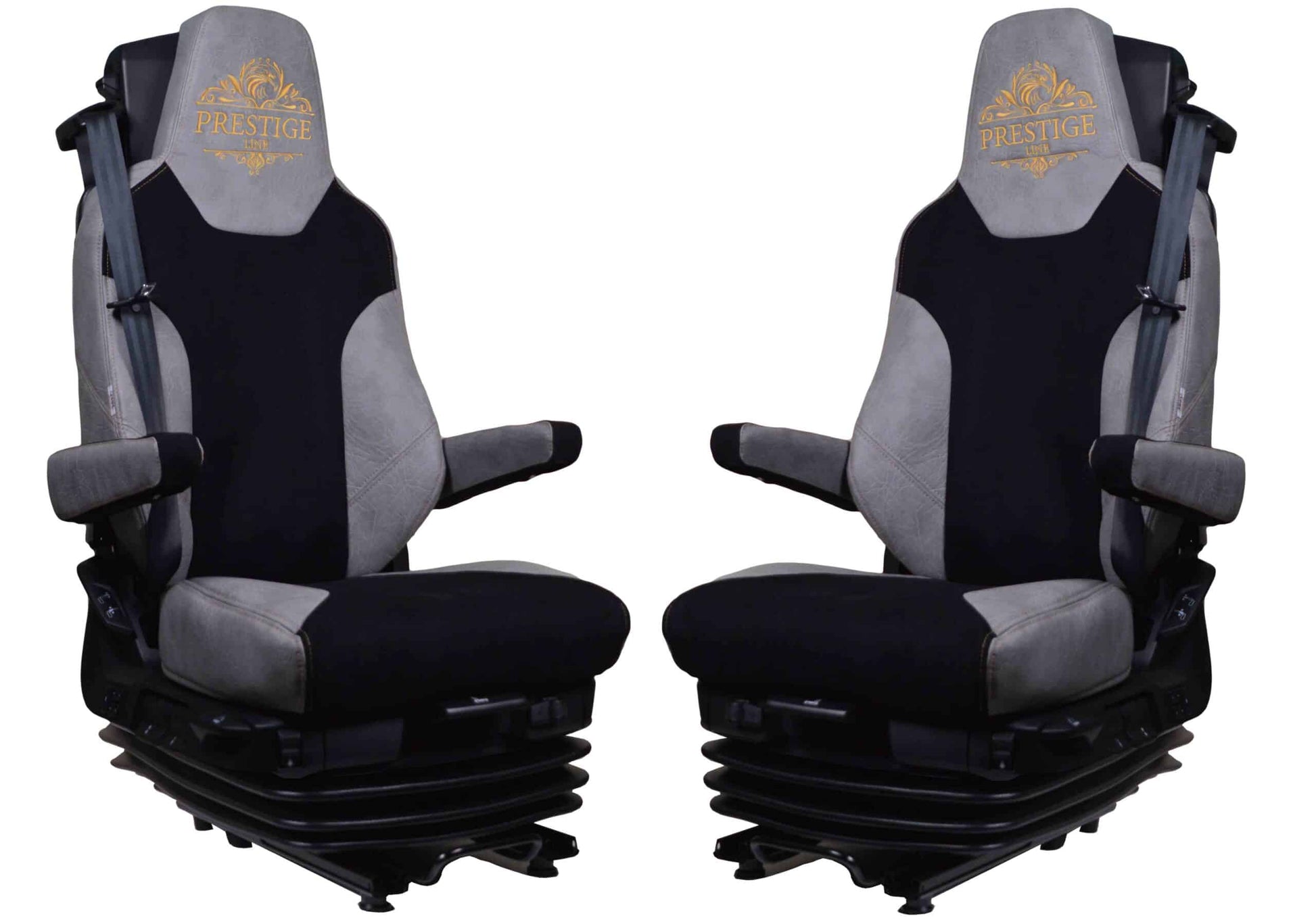 Pokrowce na fotele PRESTIGE-LINE MAN TGX, TGM, TGL, TGS od 2020 fotele lotnicze, 2 pasy SZARY SABA
