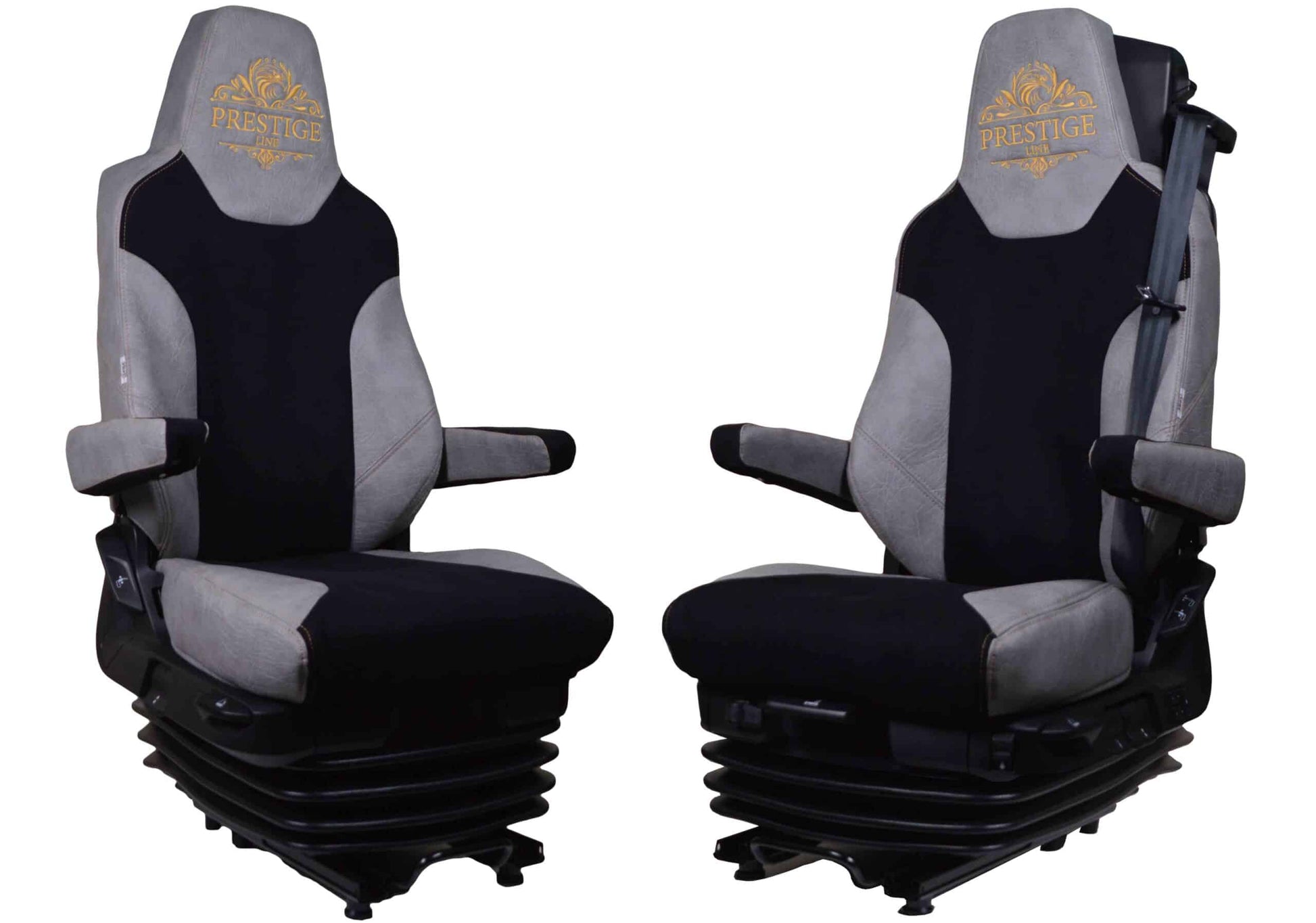 Pokrowce na fotele PRESTIGE-LINE MAN TGX, TGM, TGL, TGS od 2020 fotele lotnicze, 1 pas SZARY SABA
