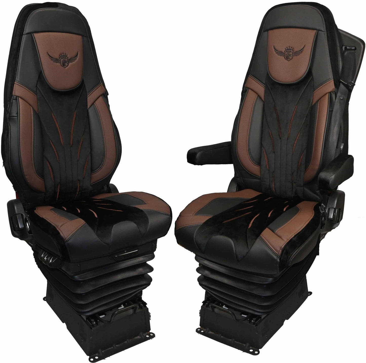 Pokrowce na fotele ROYAL DeLuxe VOLVO FH, FH16, FMX, FM od 2013 1 pas BRĄZ SABA