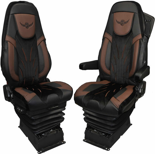 Pokrowce na fotele ROYAL DeLuxe VOLVO FH, FH16, FMX, FM od 2013 1 pas BRĄZ SABA